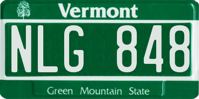 VT license plate NLG848