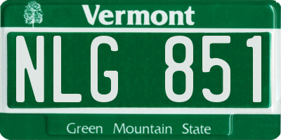 VT license plate NLG851