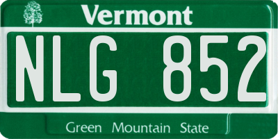 VT license plate NLG852