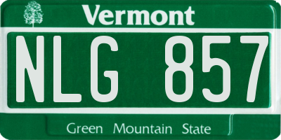 VT license plate NLG857