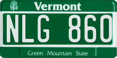 VT license plate NLG860