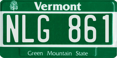 VT license plate NLG861