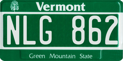VT license plate NLG862