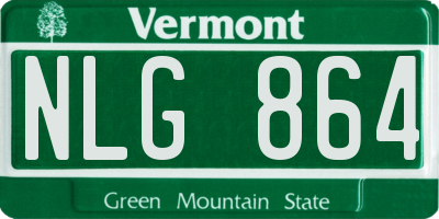VT license plate NLG864