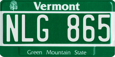 VT license plate NLG865