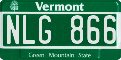 VT license plate NLG866