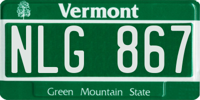 VT license plate NLG867