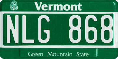 VT license plate NLG868