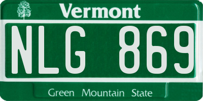 VT license plate NLG869