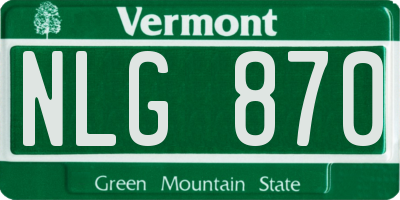 VT license plate NLG870