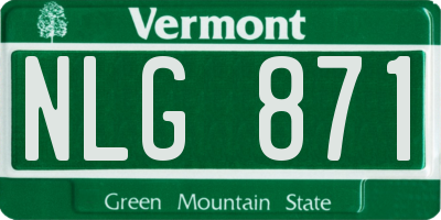 VT license plate NLG871