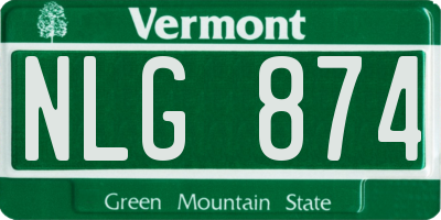 VT license plate NLG874