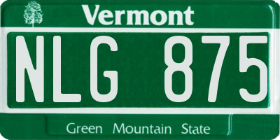 VT license plate NLG875