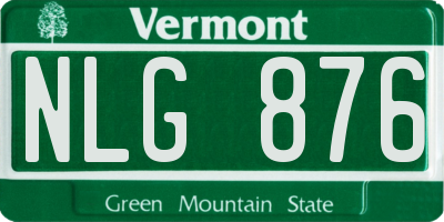 VT license plate NLG876