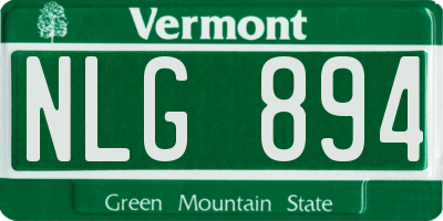 VT license plate NLG894