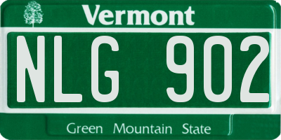 VT license plate NLG902
