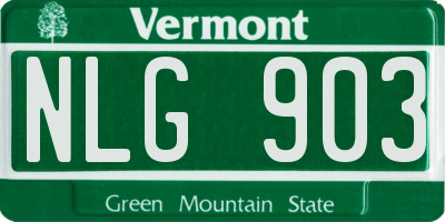 VT license plate NLG903