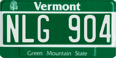 VT license plate NLG904