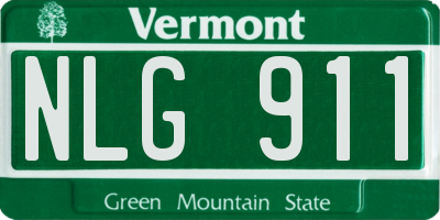 VT license plate NLG911