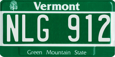 VT license plate NLG912