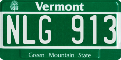 VT license plate NLG913