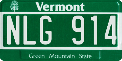 VT license plate NLG914