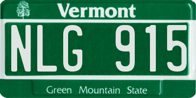 VT license plate NLG915