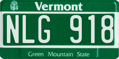 VT license plate NLG918