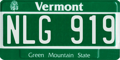 VT license plate NLG919