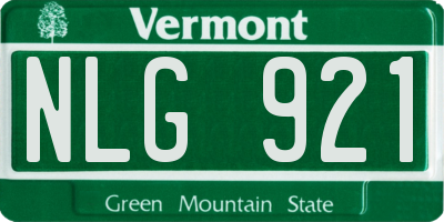 VT license plate NLG921