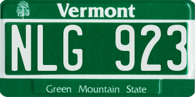 VT license plate NLG923