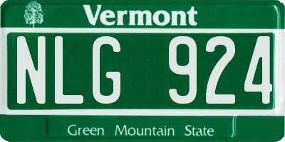 VT license plate NLG924