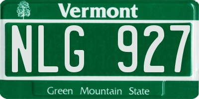VT license plate NLG927