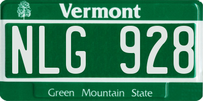VT license plate NLG928