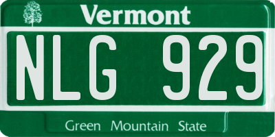 VT license plate NLG929