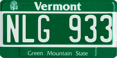 VT license plate NLG933