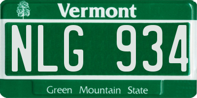 VT license plate NLG934