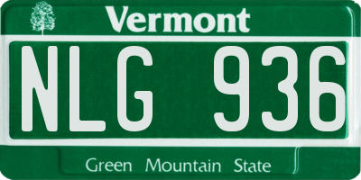 VT license plate NLG936