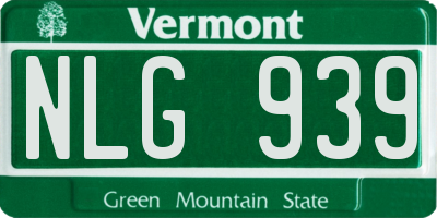 VT license plate NLG939