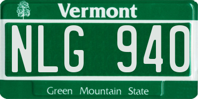 VT license plate NLG940