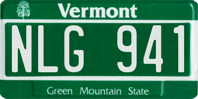 VT license plate NLG941