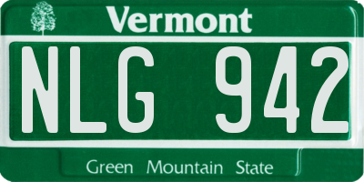 VT license plate NLG942