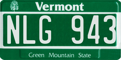 VT license plate NLG943