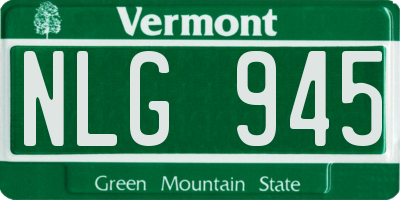 VT license plate NLG945