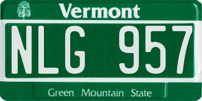 VT license plate NLG957