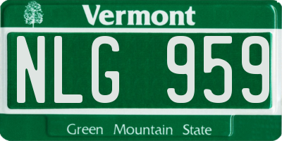 VT license plate NLG959