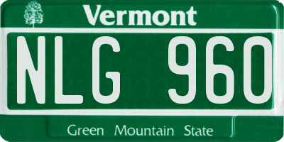 VT license plate NLG960
