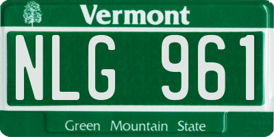 VT license plate NLG961