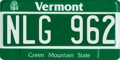 VT license plate NLG962