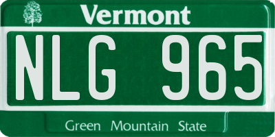 VT license plate NLG965